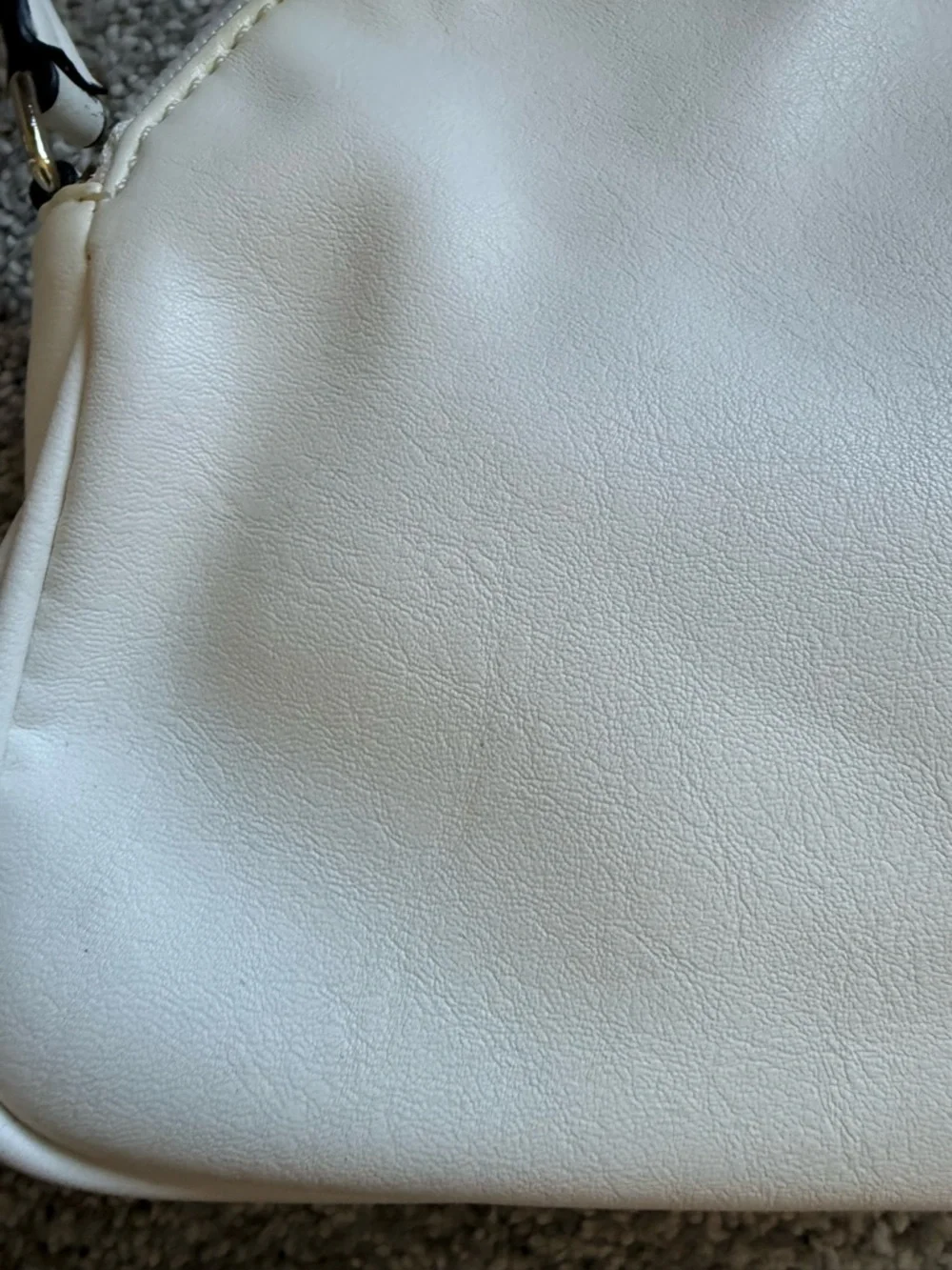 Guess White Dome Crossbody with Gold Studs Double Zipper compartment - Picture 9 of 13
